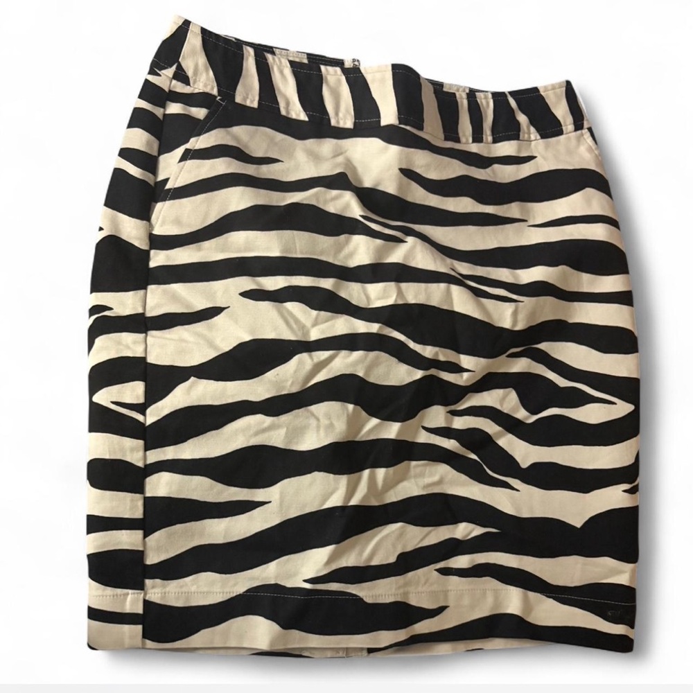 97% Cotton & 3% Spandex Merona Black and Cream Zebra Pencil Skirt